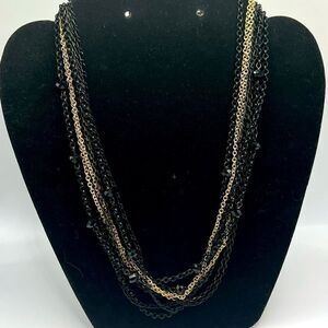 *3/$20* Multi strand black and gold beaded necklace